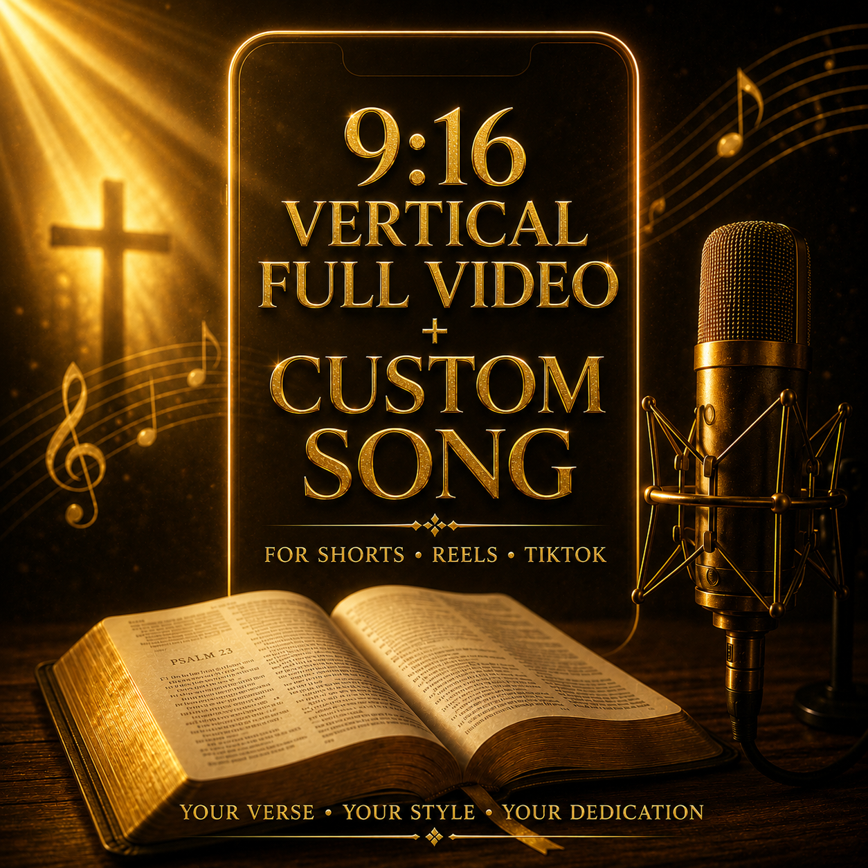 9:16 Vertical Full Video + Custom Song — 60–90 seconds
