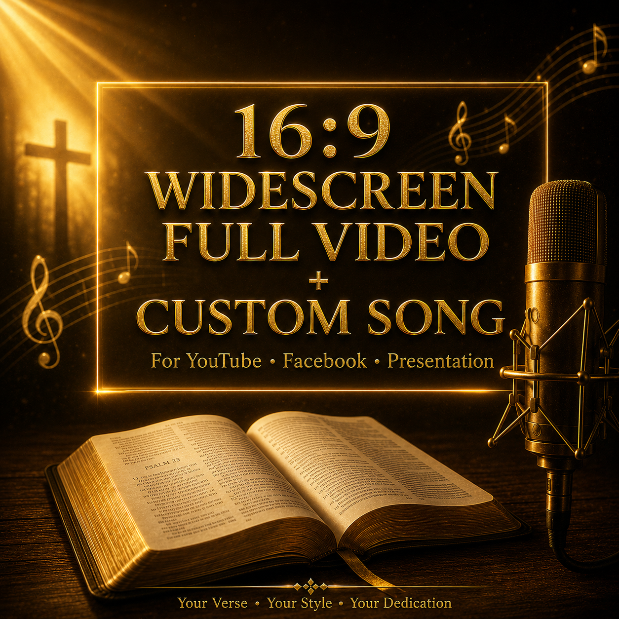 16:9 Widescreen Video + Custom Bible Song